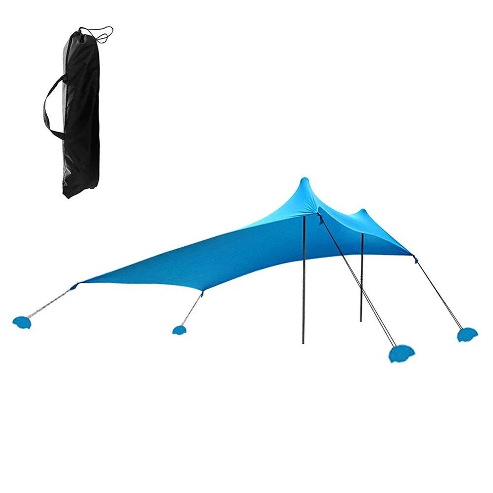 Outdoor Beach Tent Sun Shelter Camping Shades Tents Windproof One-piece Beach Canopy Tents UPF50+ Portable Family Tent For Bea - Blue / france