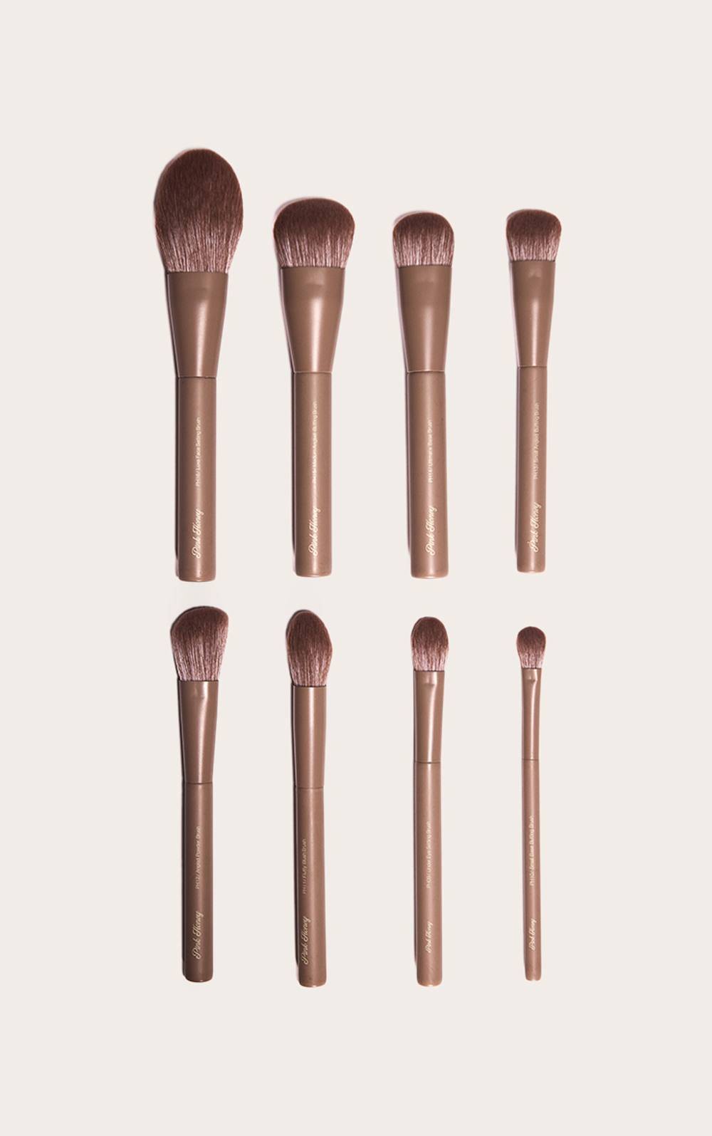 Pink Honey Arte Di Lusso 8 Piece Face Brush Set, brown - One Size