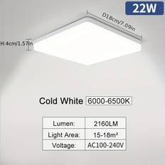 TEMU &ben Led Ceiling Light, 22w, Warm/cool White, Ultra-thin Design, , Ac 100-240v - Ideal For Bright & Comfortable Bedroom, Living Room, Kitchen Ambiance, Bedroom Decor
