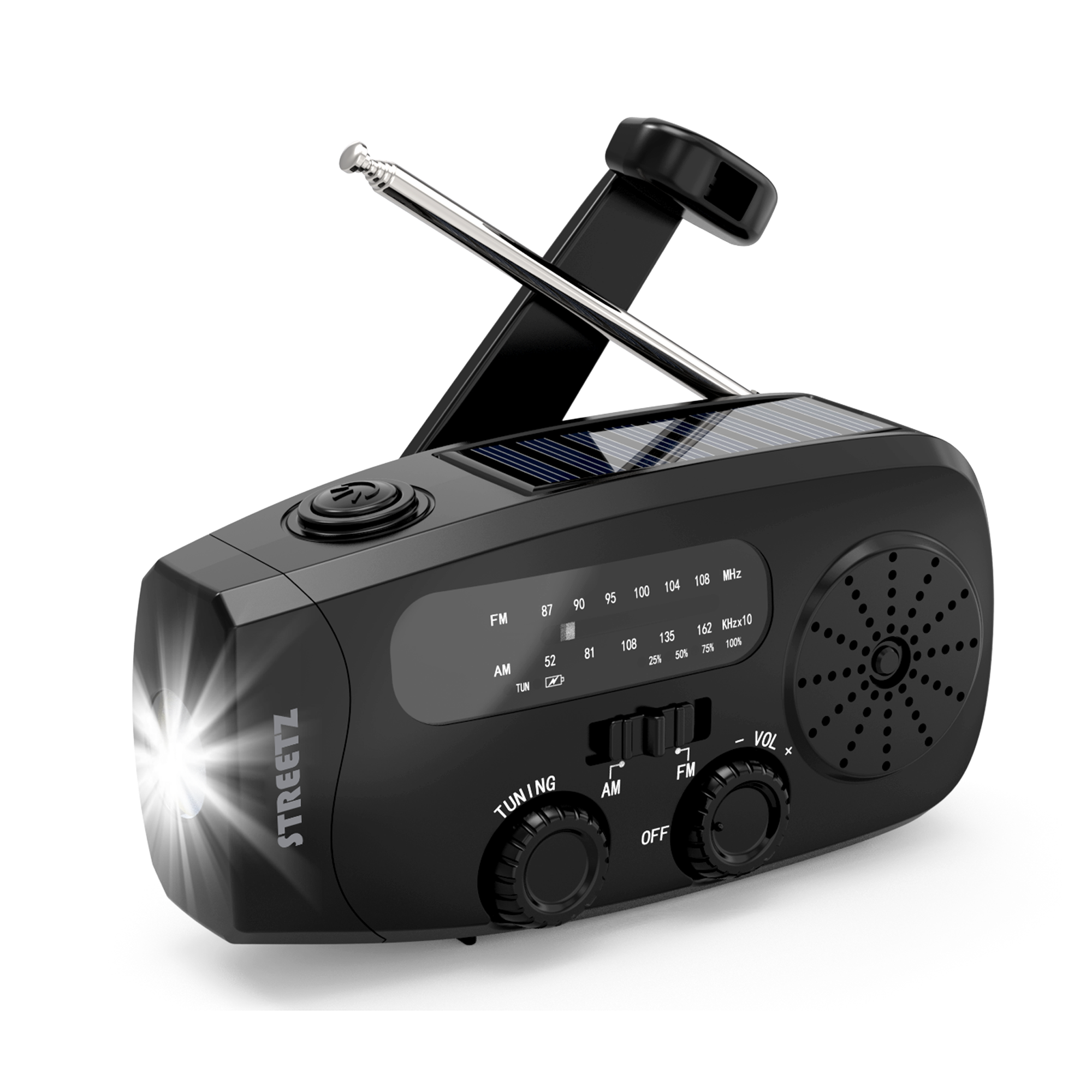 Nödradio Streetz Solar crank svart