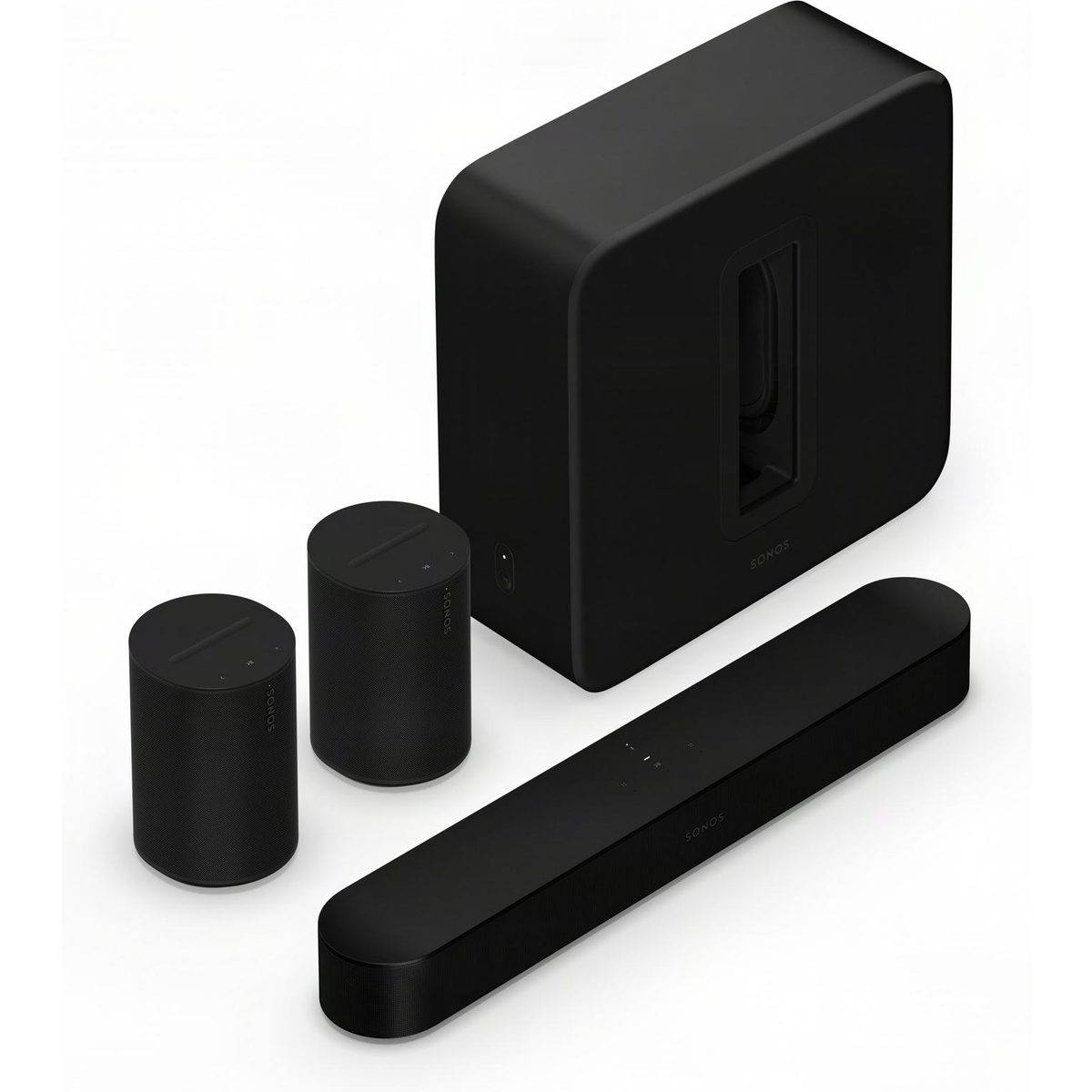 Sonos Pack Beam (Gen 2) + 2x Era 100 SL + Sub (Gen 4) sort - Soundbar, Dolby Atmos, Dolby TrueHD, Dolby Digital Plus, AirPlay 2, Bluetooth, Wi-Fi