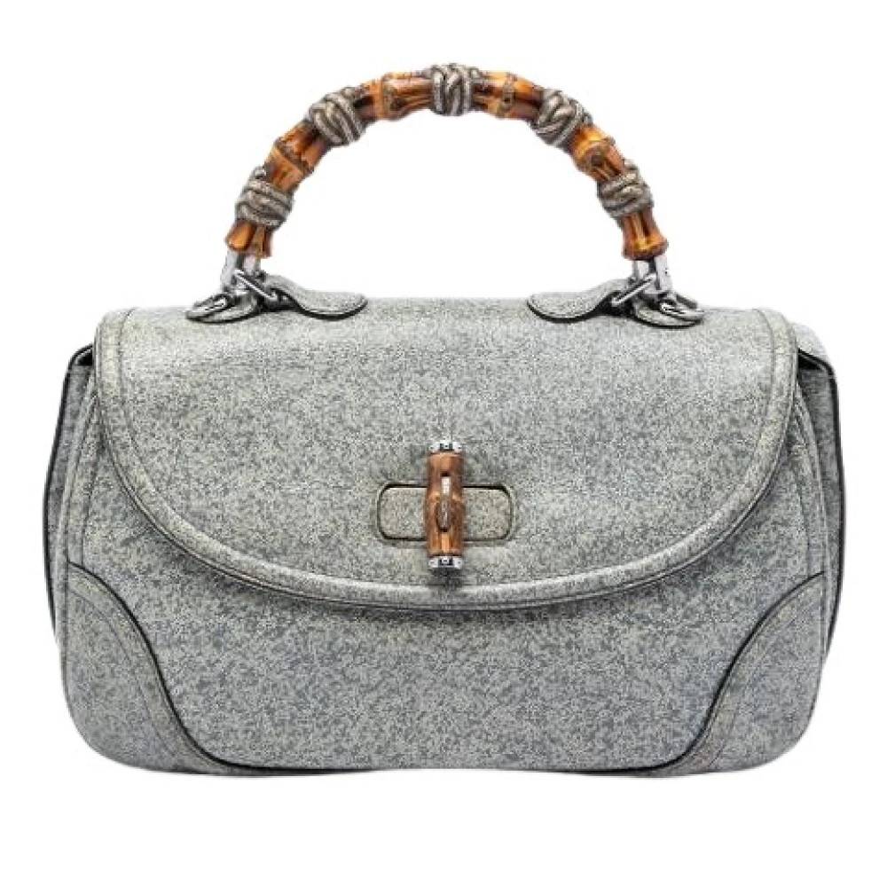 Gucci Vintage Pre-owned Satchel - Vintage - Dame - Grå - ONE SIZE - Læder