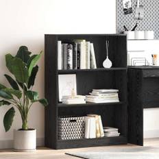 vidaXL Bokhylla Svart ek 80 x 24 x 109 cm Konstruerat trä