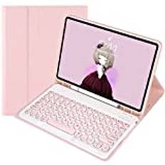 ZOMUN Tangentbordsfodral för iPad Air 4 (iPad Air 2020)/iPad Air 5 (iPad Air 2022), trådlöst Bluetooth-tangentbord och foliofodral i fuskläder med Apple-pennhållare