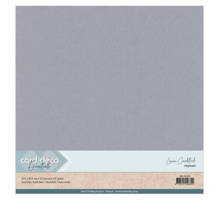 Cardstock - 30x30 cm - Elefantgrå - 10st