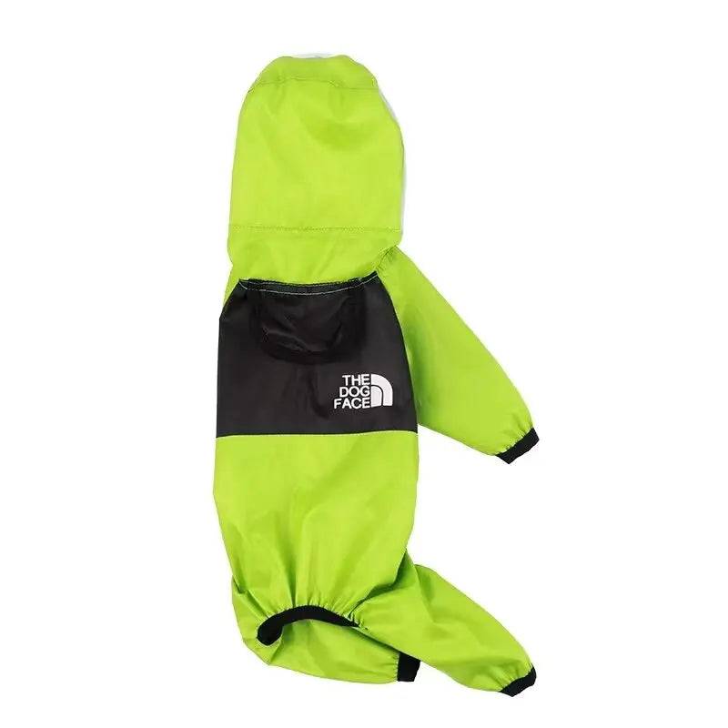 Transparent Hooded Raincoat Jumpsuit for Dogs & Cats - Green / XS (XS)