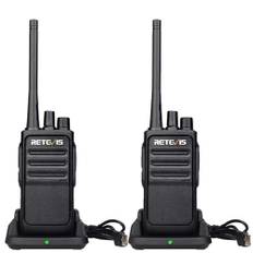 Retevis RT617 Walkie Talkie, Funkgerät Set, 16 Kanäle, 1200mAh, VOX, Nicht Magnetisches Mikrofon, Lizenzfrei PMR Funkgerät, Wiederauflabar, Reisen, Abenteuer im Freien (1 Paar, Schwarz)