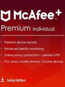 McAfee+ | Premium (PC, Android, IOS) (Individual, 1 Year) - McAfee Key - GLOBAL