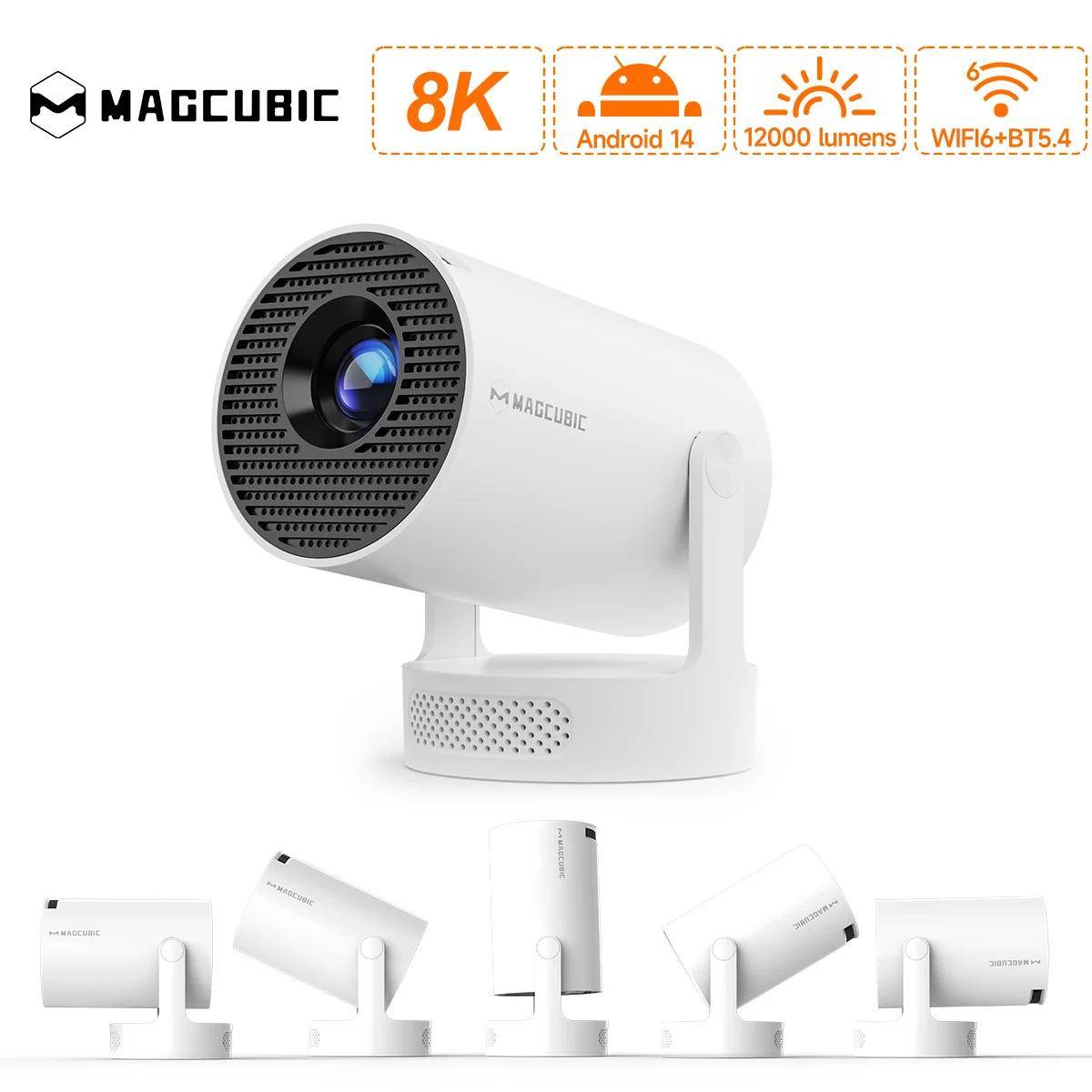 Magcubic 8K HY300 Pro+ Projector HD Android 14 Home Theater 12000 Lumens Wifi6 BT5.4 Portable Outdoor Projector Speaker
