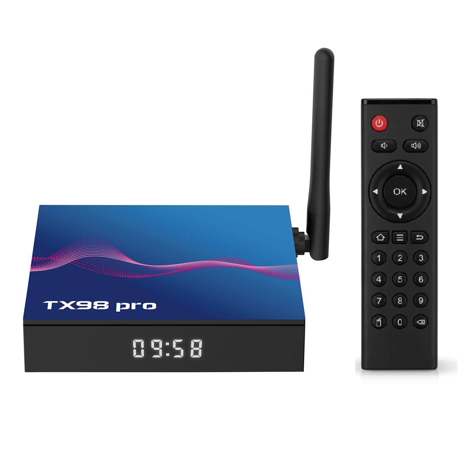 TX98 pro Android 12.0 Smart TV-box Allwinner H618 Fyrkärnig 4K Mediaspelare AV1 H.265 VP9 Avkodning US-32G