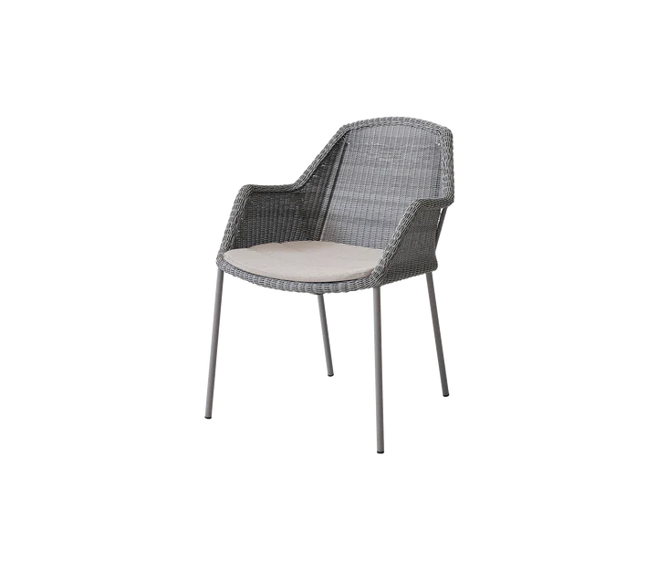 Breeze stol, stabelbar inkl. hynde fra Cane-line Light grey / Sand - Cane-line Natté - Jacobsen Plus