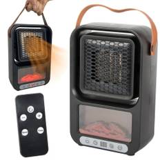 Elektrisk Thermo Varmeblæser med LED Pejs - 500W