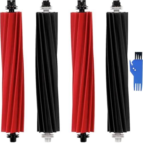 EATBALE ersättningstillbehör för Roborock S8/Q5 Max/Q5 Pro+ / S8 + / S8 Pro Ultra / Q5 Pro / Q8 Max/Q8 Max+ robotdammsugare, 2 uppsättningar med dubbelrullande gummiborste