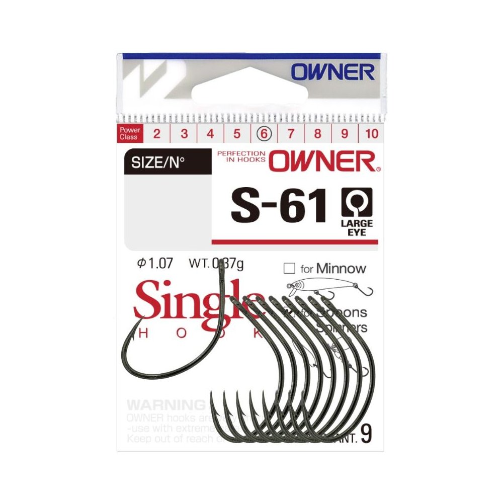 Owner S-61 Spoon Single hook (Størrelse: 3/0).