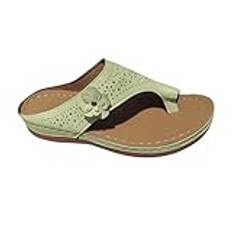 2024 Ny Dam Sandaler Sommar Läder Tofflor Cloud-tofflor för Sommar, Strand, Pool och Badrum Loafers Eleganta tofflor Dam Skor, grön, 39 EU bred