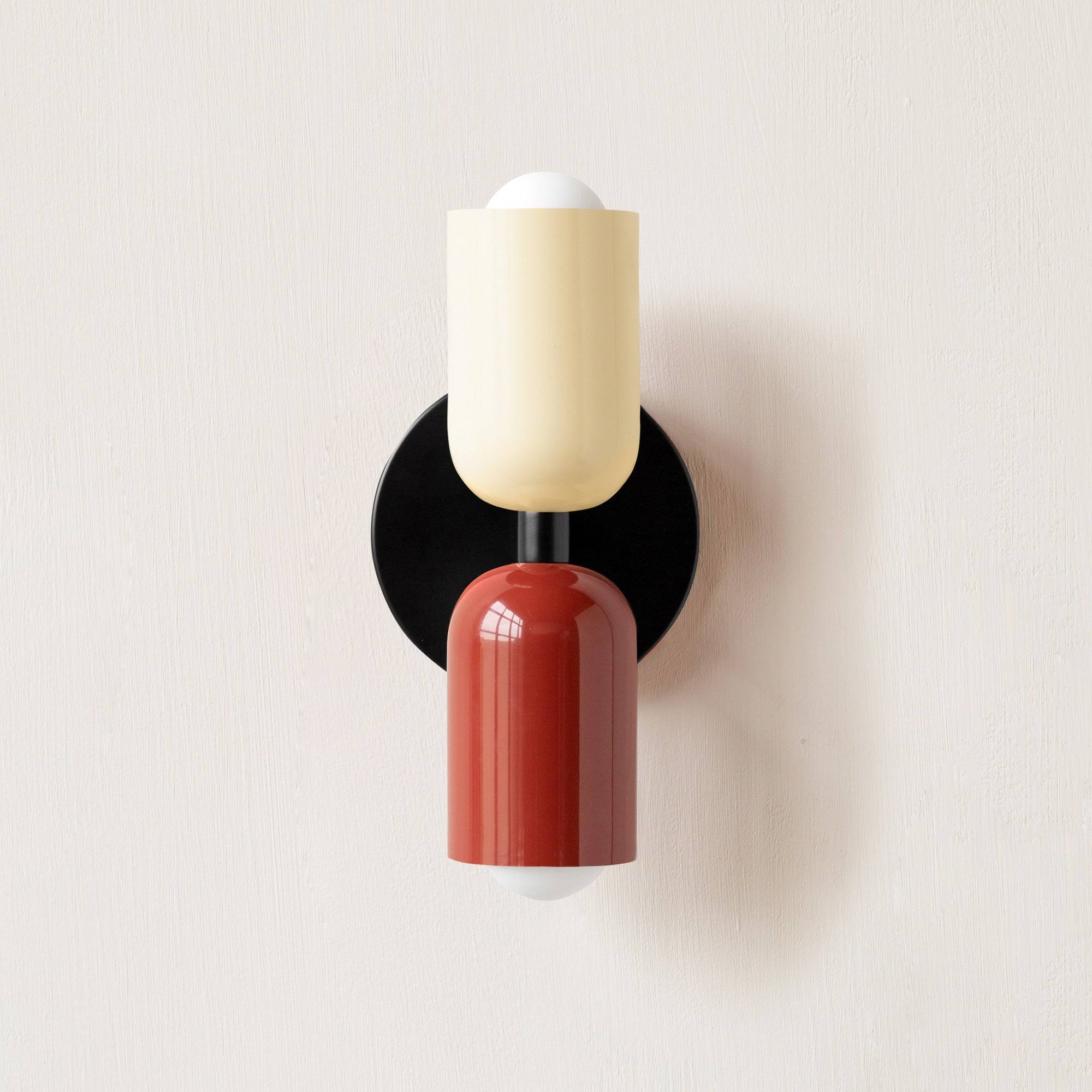 Simplicity Light – Geometrisk Lampa för Stämningsfulla Interiörer - Kräm + Rouge / Svart