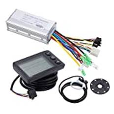 E-Bike Borstlös Controller Kit, 22A 36V 48V Motor Controller med LCD S866 Panel Meter Tumgaspassning för Elcykel Scooter 500W Motor