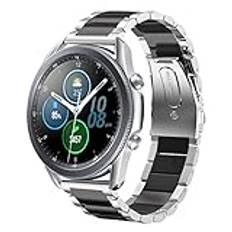 SUNDAREE Kompatibel med armband Samsung Galaxy Watch 3 armband 45 mm/Huawei Watch GT 4 46 mm/Garmin Venu 3/AMAZFIT GTR 4/Pro 3 Ultra,22 mm svart silver rostfritt stål metall ersättning klockarmband