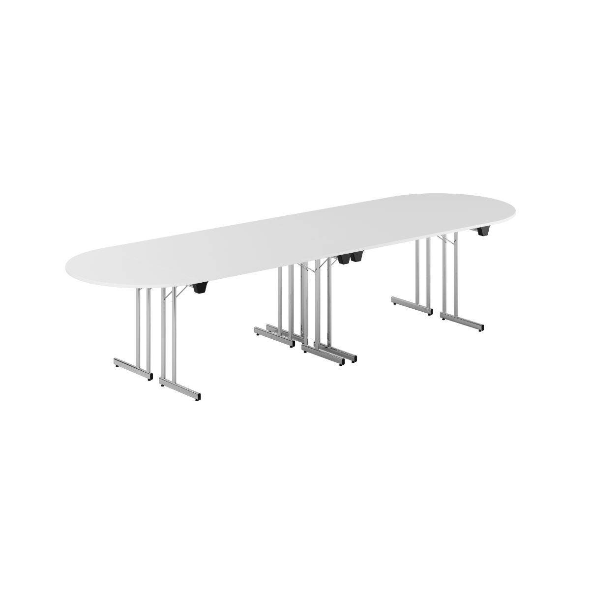 Konferencebord - 340x100cm - Sammenklappeligt bord - Hvid-krom.