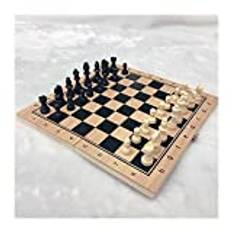 Schaakset 3-i-1 backgammon schack checkers set med trä vikbar schackbräda bärbar schack och backgammon set för leksak eller gåva Houten bordspel ( Color : 24x24cm )