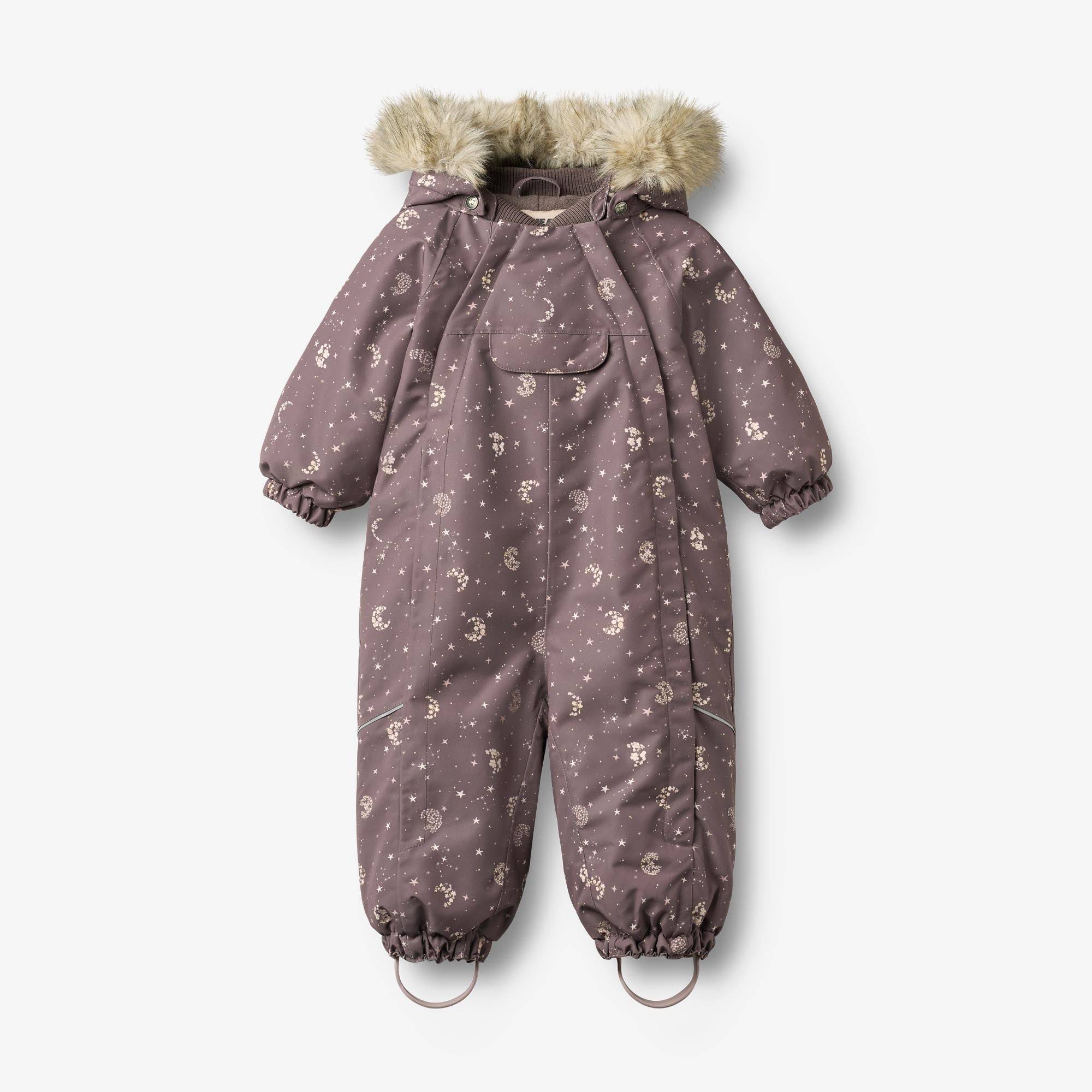 WHEAT® - Flyverdragt Nickie - plum truffle stars - Str 80.