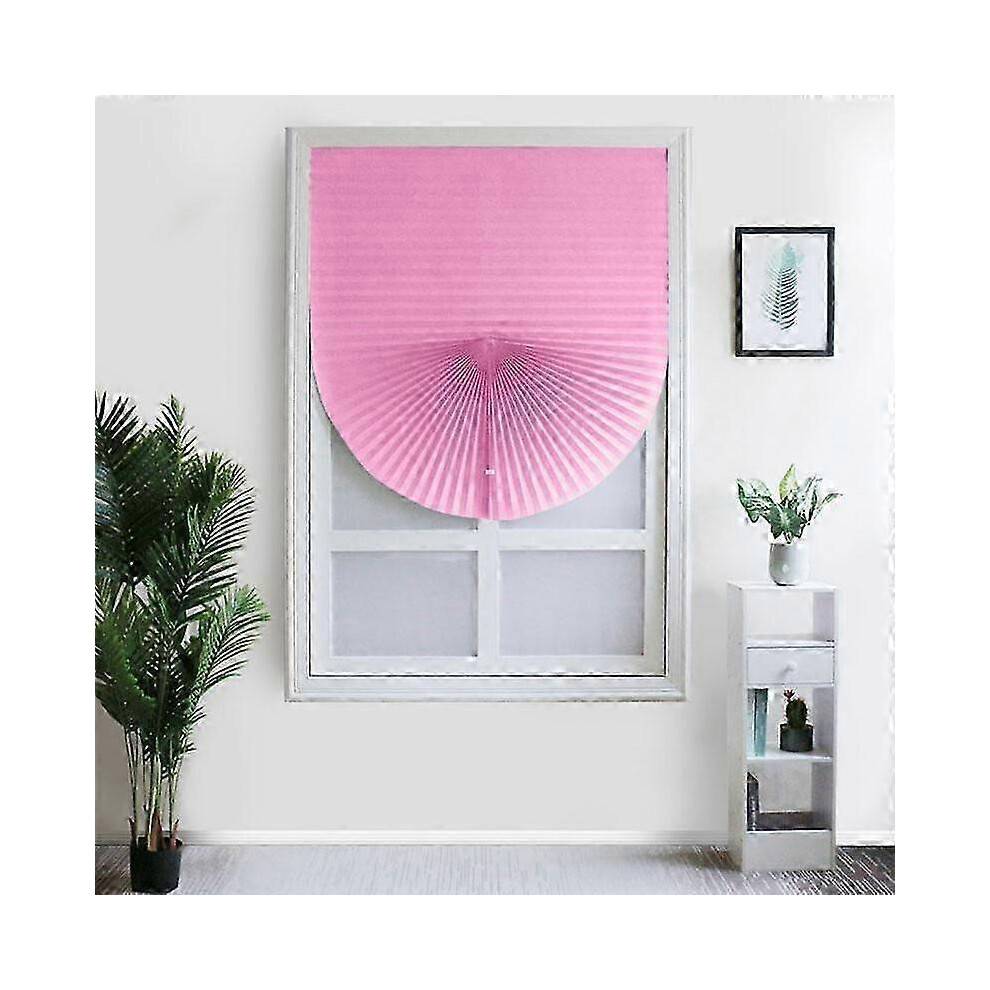 (60X150cm, pink) 1Pc for Home Window Door Pleated Blinds Self-adhesive Half Blackout Windows Curtains