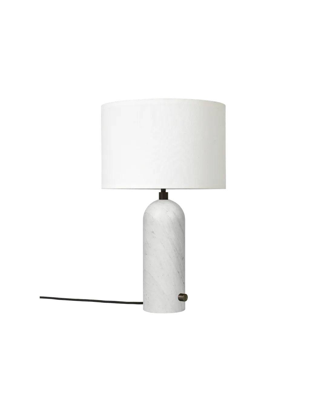 Gravity Small Bordlampe, hvid skærm fra GUBI Hvid marmor - Jacobsen Plus