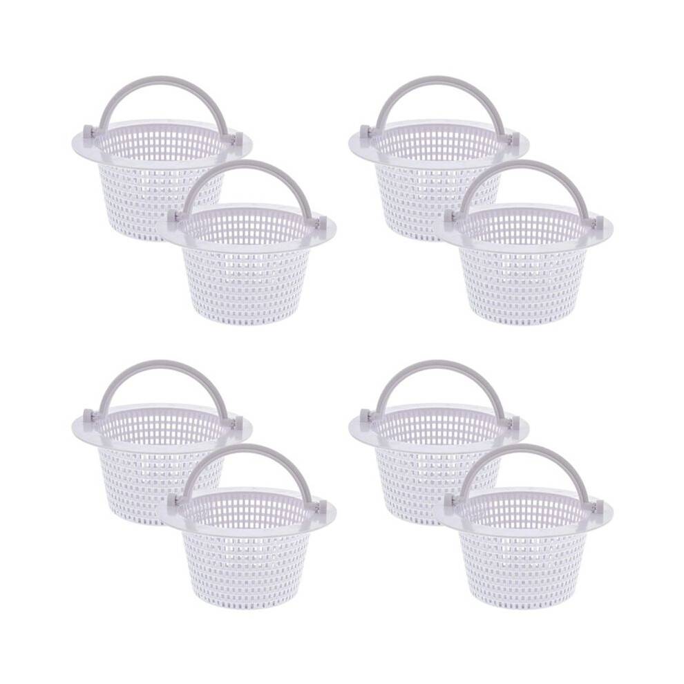 Swimming Pool Skimmer Replacement Basket with Handle, 8 Pack - Above Ground Pool Thru-Wall Skimmer Baskets