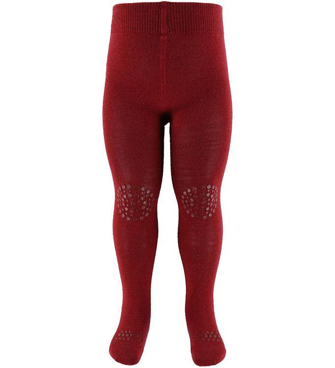 GoBabyGo Skridsikre Strømpebukser - Uld - Karanda Red - GoBabyGo - 12-18 mdr - Strømpebukser
