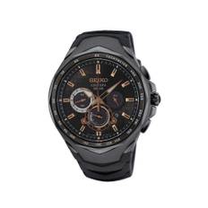 Seiko Coutura Solar Quartz Black Dial Black Silicone Strap Men's Watch SSC811P9