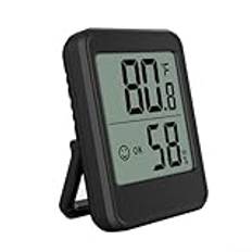 Besshepplo digital hygrometer rumstermometer stora siffror magnetisk baksida för enkel absorption på ytor som kylskåp 80 x 59 x 23 mm (svart)