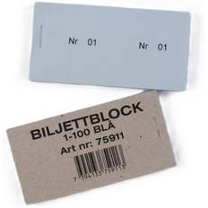 Biljettblock 1-100 blå 10st