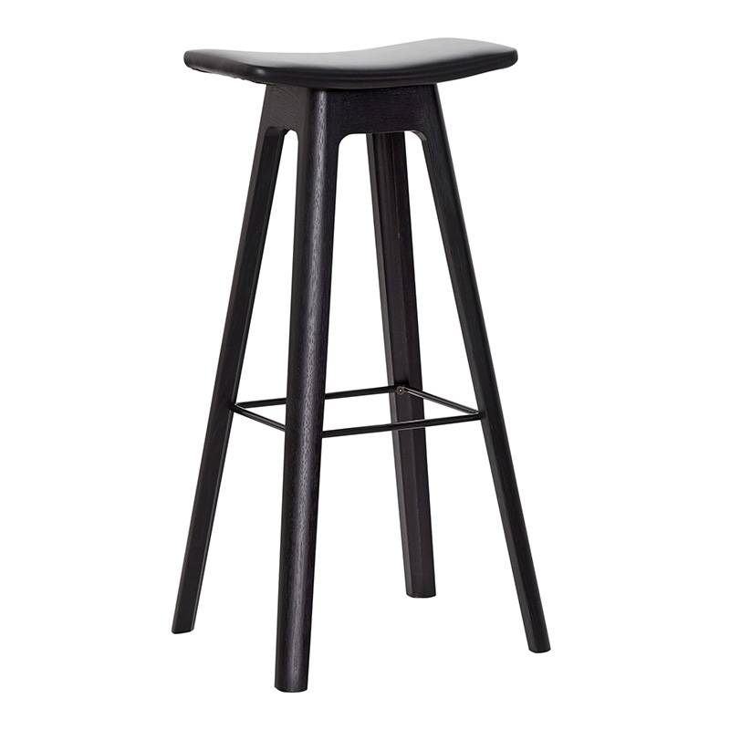 Andersen Furniture HC1 Barstol H80 cm Sort Eg/Sort Lædersæde