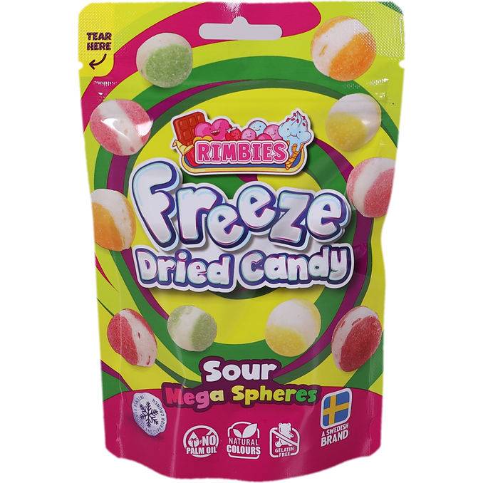 Rimbies 3 x Frystorkat Godis Sour Mega Spheres