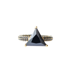 Mega triangle ring black/gold