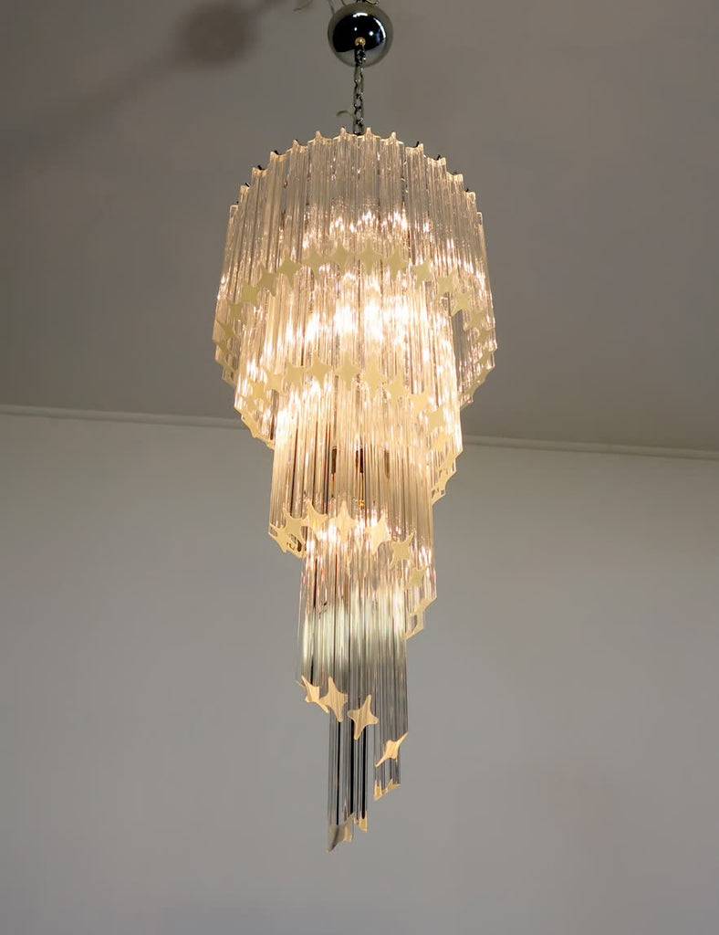 Murano lysekrone | Prismer | 86 glas | Klart glas