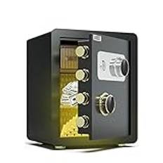strongbox Brandsäkert kassaskåp, vattentätt mekaniskt kassaskåp, 40 cm, hemkassaskåp, massivt stål, elektronisk kassaskåp, digitalt kassaskåp för hemmet