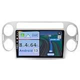 YUNTX [4GB+64GB] Android 13 2 Din bilstereo för VW Golf Plus/Tiguan(2004-2016)-[Stödja CarPlay/Android Auto/DSP/GPS]-IPS 2.5D 9 tums Pekskärm-Camera+MIC-DAB/Ratt kontroll/Bluetooth 5.0/360 Camera