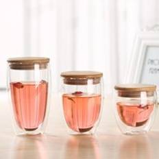 Tasse bodum koppar mj&#xF6;lk kaffe stora glas h&#xF6;g bor kisel dubbeld&#xE4;ck stor genomskinlig resemugg dubbel v&#xE4;ggglas med lock - 250 ml