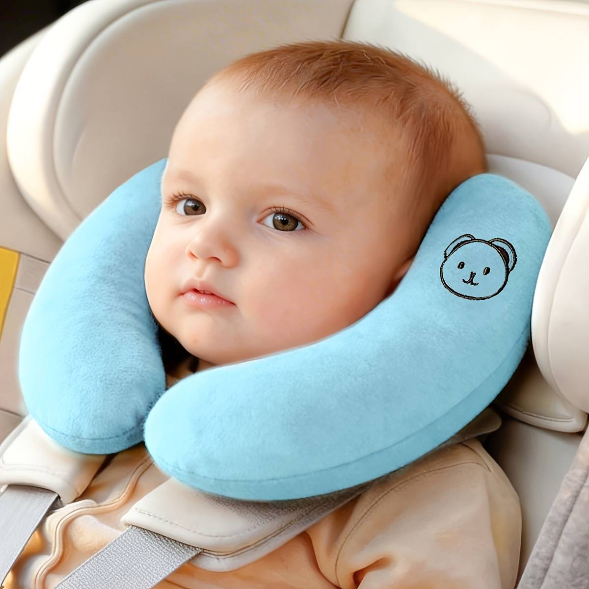 TEMU 1pc Car Seat Suitable For Child Neck Car Fixed Child Neck Pillow Of Long Distance Travel Thanksgiving Christmas New Year Gift