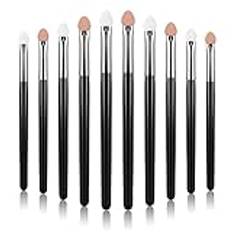 WLLHYF 10st Eye Shadow Applicator Makeup Brush Set Eye Shadow Brush Set, återanvändbar, tvättbar, professionell, ögonskugga applikator, broschuppsättning(svart)