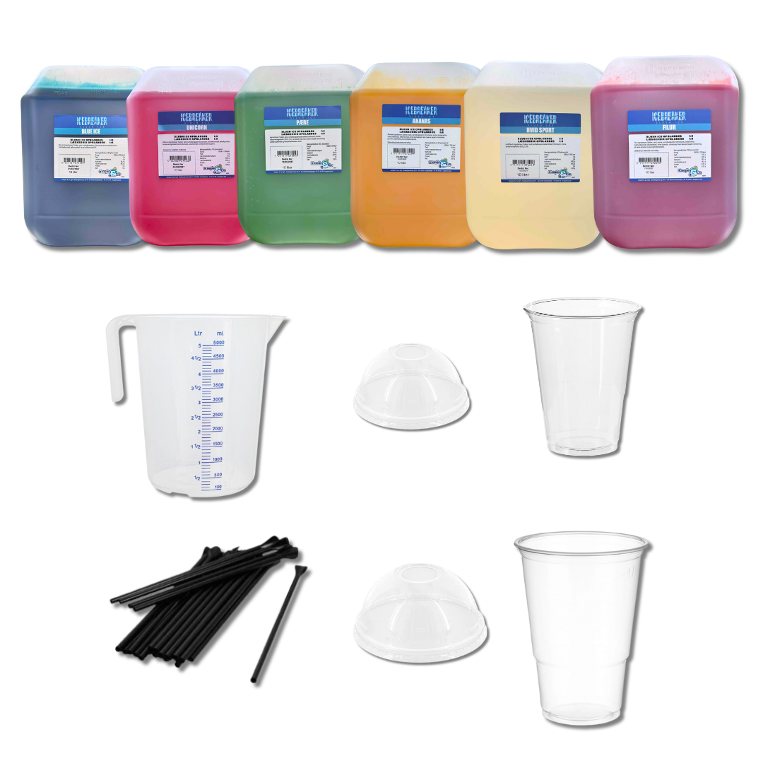 Startpakke 2 Slush Ice saft og tilbehør.