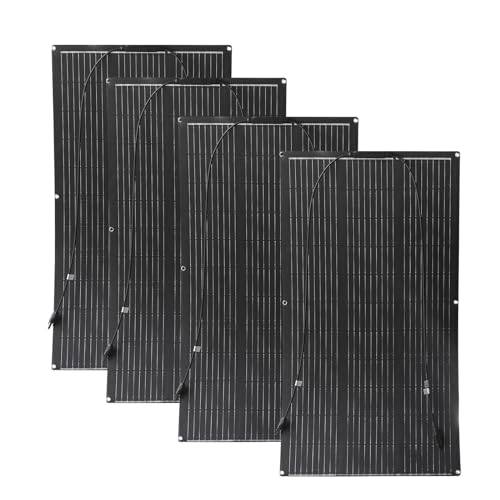 Aysolar 400W 12V flexibel solpanel 4x100W 18V ETFE Bärbar monokristallin solmodul för båtar, släpvagnar,husbilar, husvagnar, batterier och oregelbundna ytor