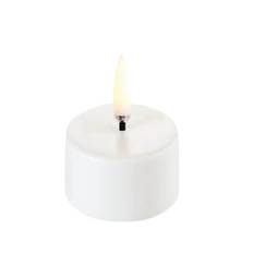 UYUNI LED Premium Fyrfadslys m. 3D flamme (Nordic White) 4x2,5 cm.