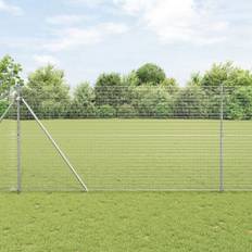 Staketstolpe Set Set av 2 Galvaniserad stål 10 x 1.5 m Hållbart