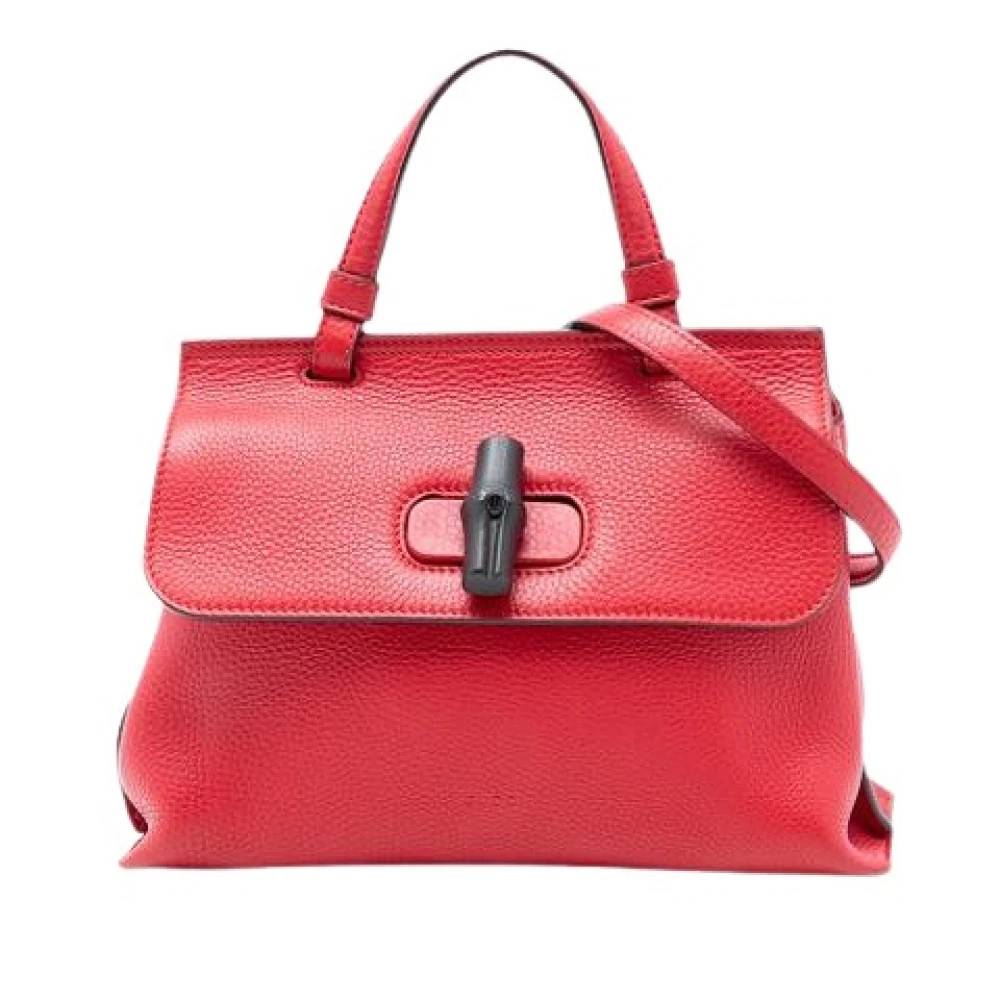 Gucci Vintage Pre-owned Daily Satchel - Vintage - Dame - Rød - ONE SIZE - Læder