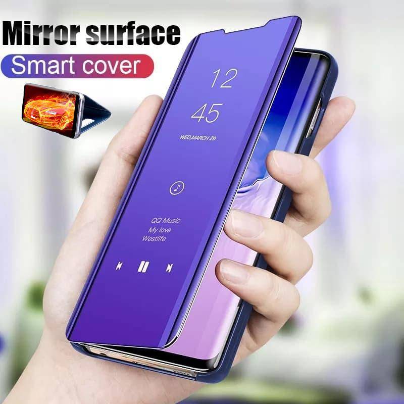 För Xiaomi Poco X7 Fodral Lyxigt Smart Spegel Clear View Flip Ställ Telefonfodral För Poco X6 M6 F6 F5 Pro 4G 5G Skyddande Baksida rosa