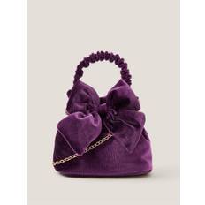 Monsoon Monsoon Purple Bow Velvet Pouch Bag
