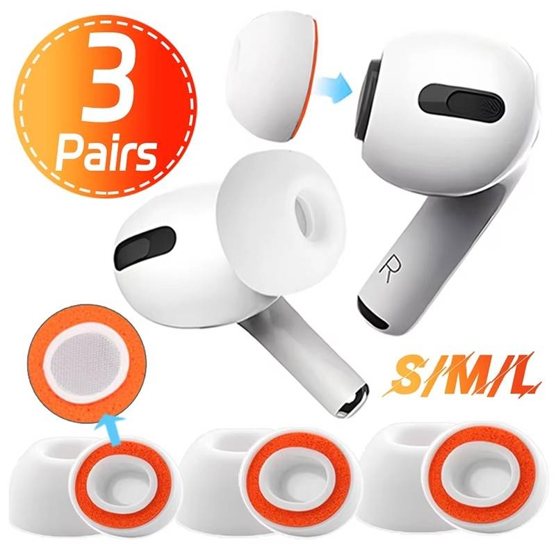 2Pcs Memory Foam Ear Tips For AirPods Pro 1 2 Soft Silicone Replacement Ear Cap Tips Fit For AirPods Pro 2 1 Ear Cushion Earpads