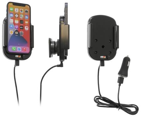 Brodit Qi trådløs aktiv mobilholder med billader, Apple iPhone 12 Mini